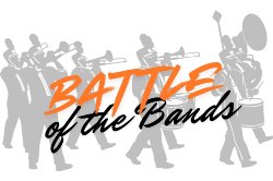 silhouette of marching band